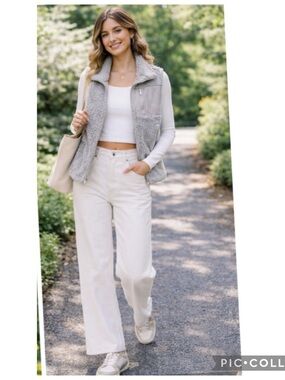 ABERCROMBIE & FITCH SHERPA VEST SOFT A&F COLLECTION GRAY